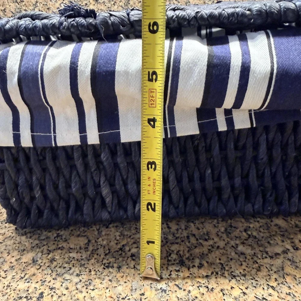 VTG Blue Wicker Storage Basket 12